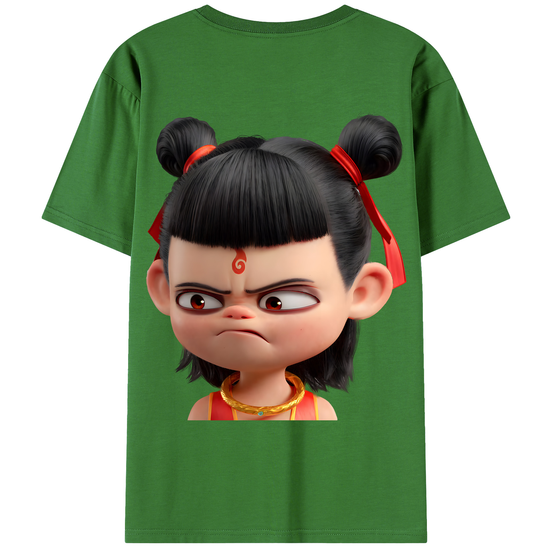 （画像用） Ne Zha 2 ナタ 魔童の大暴れ レディース半袖Tシャツ(バックプリント)